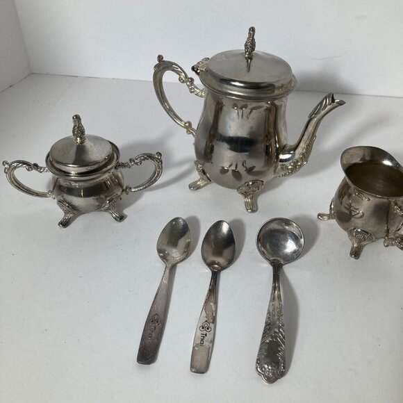 Godinger Silver Art Mini Tea Set Varied Tea Spoons 4"2"